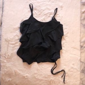 Black Ruffle Blouse